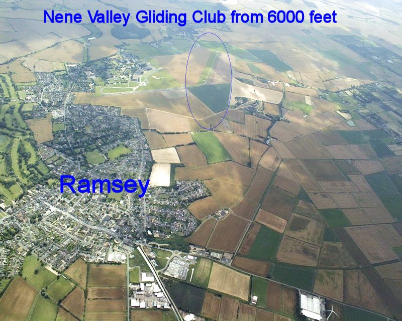 Nene Valley Gliding Club from 6000 feet.