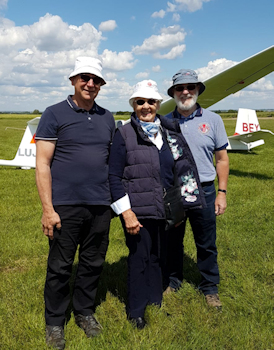 Helen "92" flies at Nene Valley Gliding Club